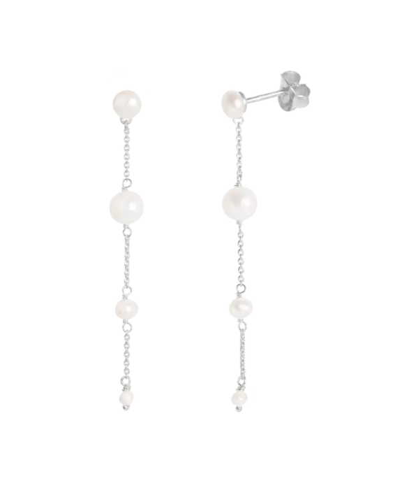 BYBIEHL AURA SØLV ØRERINGE MED PERLER - 4-3903WP-R