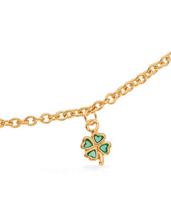 SCROUPLES GIRLS SØLV FORGYLDT ARMBÅND MED KLØVER VEDHÆNG - 672192