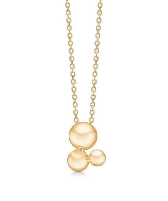 RANDERS SØLV HALSKÆDE 3 KUGLER SØLV FORGYLDT - 242710KFG