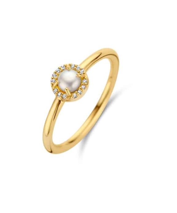 SPIRIT ICONS EUPHORIA RING SØLV FORGYLDT MED PERLE OG ZIRKONIA - 53552