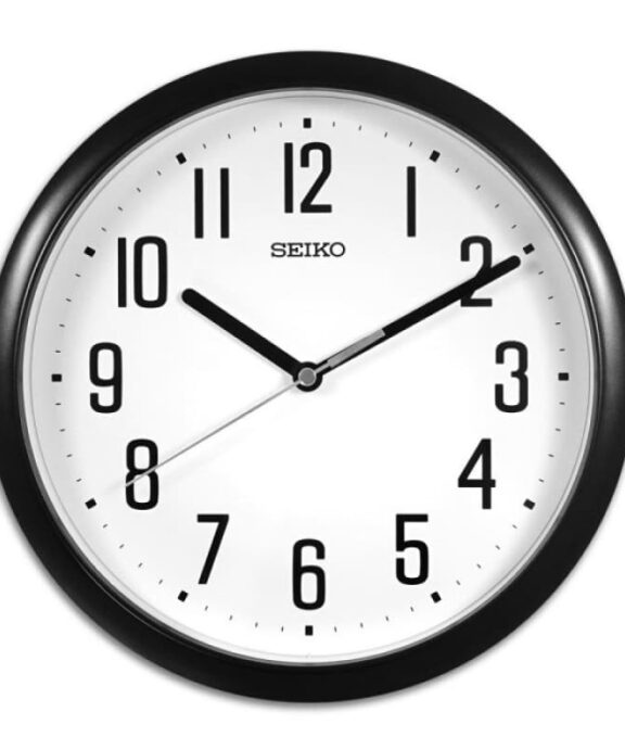 SEIKO VÆGUR PLAST MED TAL - QHA005K