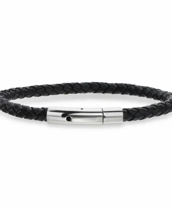 SCROUPLES FORCE HERRE ARMBÅND SORT LÆDER 21 CM - 03371A,M