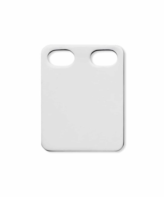 SCROUPLES ID-PLADE MED 2 HULLER SØLV 18X24 MM - 21022