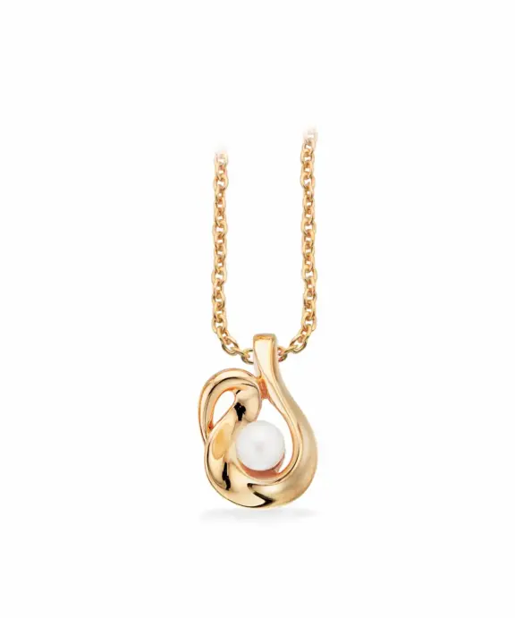 SCROUPLES HALSKÆDE 8 KARAT GULD MED FERSKVANDSPERLE - 213703