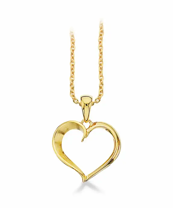 SCROUPLES HALSKÆDE SØLV FORGYLDT HJERTE - 221202