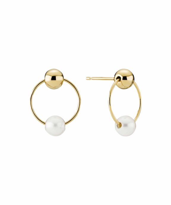 LUND COPENHAGEN 9 KT ØRERINGE MED PERLE - 3091237-4-33