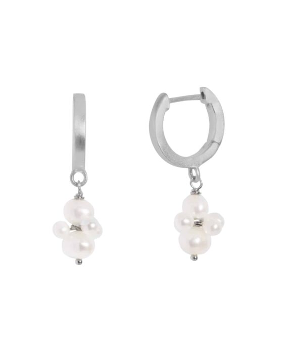 BYBIEHL PEARL CLUSTER HOOP ØRERINGE SØLV - 4-1510WP-R