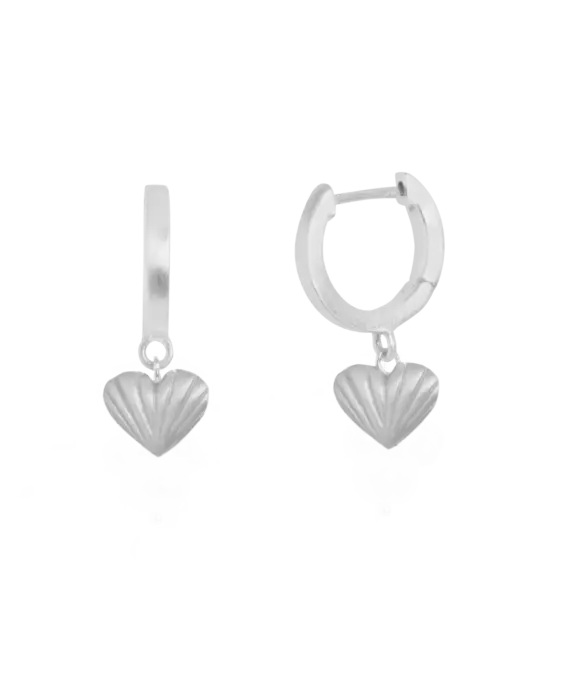 BYBIEHL ØRERINGE SØLV HJERTE HOOP - 4-4503-R
