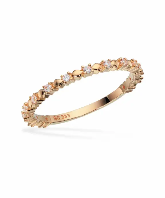 SCROUPLES RING 8 KARAT GULD MED ZIRKONIA - 713533