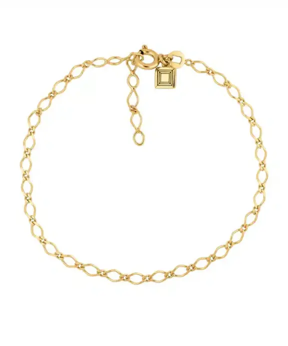 CARRÉ CHAIN GANG SØLV FORGYLDT ARMBÅND - FB 4329 16+1,5+1,5CM