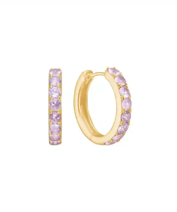 CARRÉ OLALLA SØLV FORGYLDTE ØRERINGE MED AMETYST - FH 4458 AM 2CM