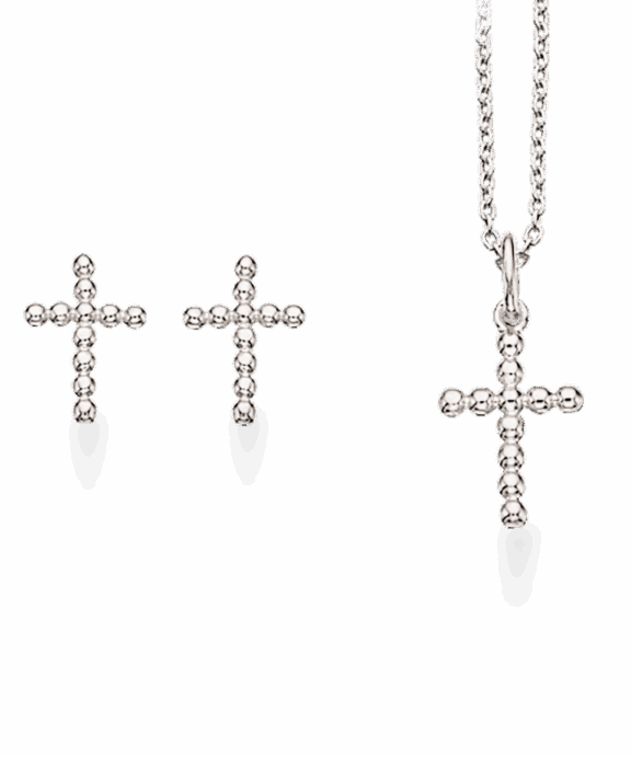 SCROUPLES SMYKKESÆT SØLV KORS - PX1053