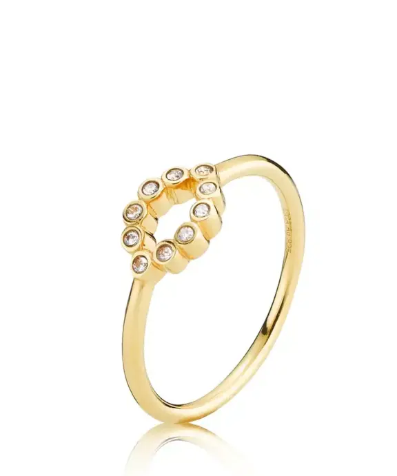 IZABEL CAMILLE LEONORA SØLV FORGYLDT RING MED ZIRKONER - A4185GS