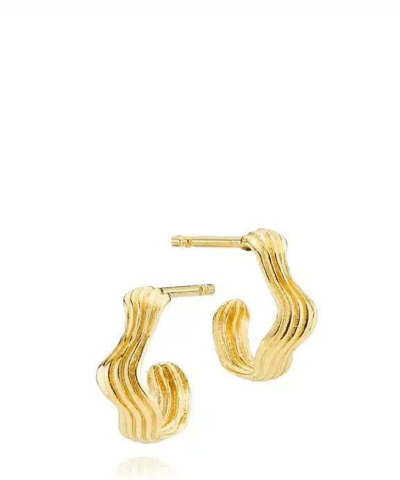 SISTIE ØRERINGE CREOL OCEAN WAVES SILKE FORGYLDT - Z1192GS