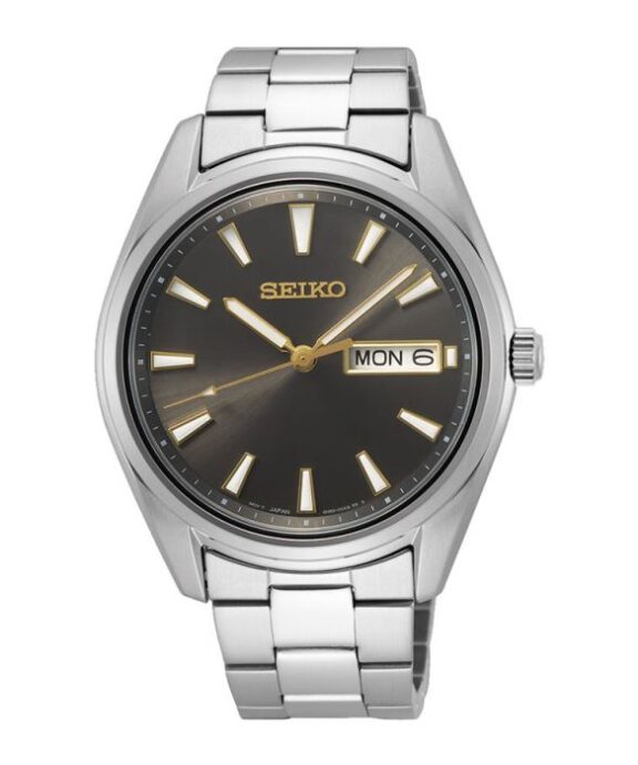 SEIKO GRÅ SKIVE DAG OG DATO - SUR343P1