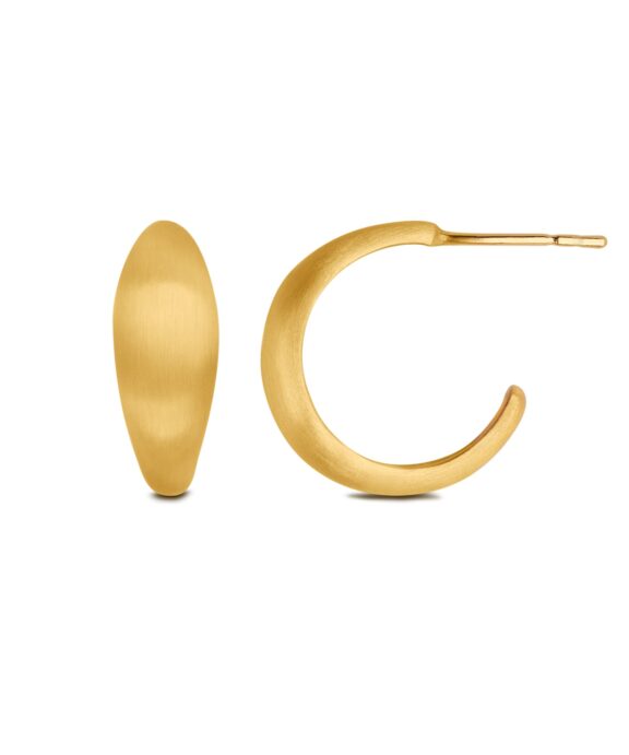 BYBIEHL OCEAN FLOW HOOPS MEDIUM ØRERINGE SØLV FORGYLDT - 4-4202-GP