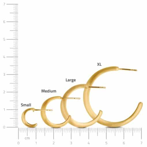 BYBIEHL OCEAN FLOW HOOPS MEDIUM ØRERINGE SØLV FORGYLDT - 4-4202-GP - Billede 5