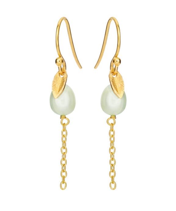 SUSANNE FRIIS BJØRNER SØLV FORGYLDTE ØRERINGE MED PERLE - 5640-2-905