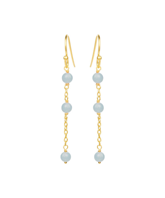 SUSANNE FRIIS BJØRNER SØLV FORGYLDT ØRERINGE MED AQUAMARIN -5661-2-156