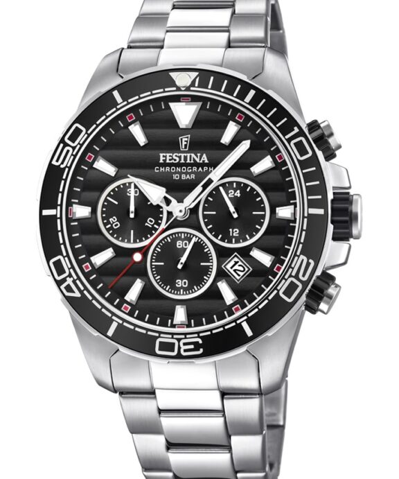 FESTINA UR HERRE STÅL MED SORT SKIVE - F20361/4