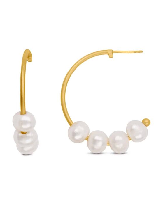 BYBIEHL ØRERINGE EMILY HOOPS LARGE SØLV FORGYLDT - 4-4701WP-GP