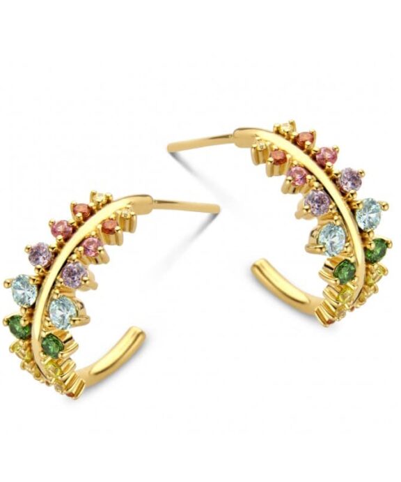 SPIRIT ICONS EMPRESS ØRERINGE SØLVFORGYLDT MULTIFARVET -41716