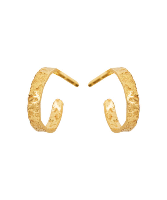 SUSANNE FRIIS BJØRNER  SØLV FORGYLDT ØRERINGE MATTERET - 5671-2