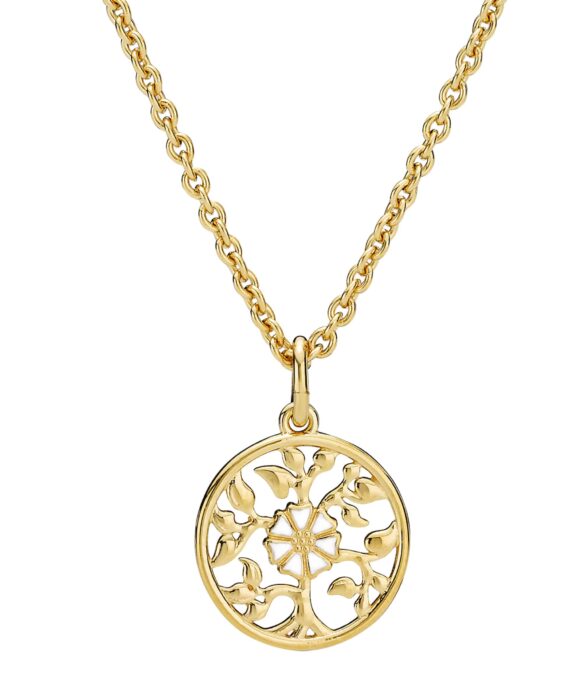 LUND COPENHAGEN MARGUERIT HALSKÆDE LIVETS TRÆ SØLV FORGYLDT - 9025081-M