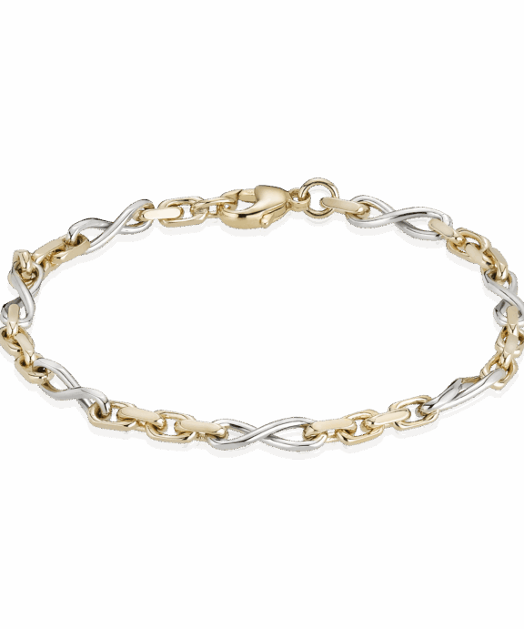 BNH SLØJFE ARMBÅND 14 KARAT GULD OG HVIDGULD - AS1411018RHC