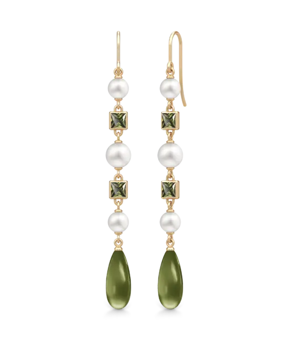 JULIE SANDLAU ØRERINGE HARLOW CHANDELIERS SØLV FORGYLDT - HKS731GDWHPLOLCRCZ