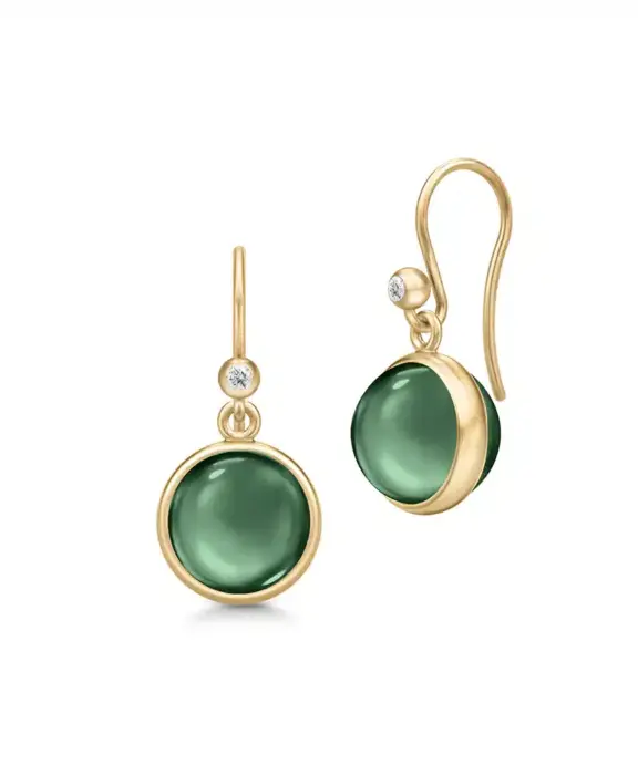 JULIE SANDLAU PRIME ØRERINGE SØLV FORGYLDT TURMALIN GRØN - HKS181GDTMCRCZ