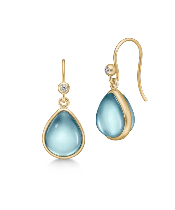 JULIE SANDLAU ØRERINGE PALOMA SØLV FORGYLDT ISBLÅ - HKS631GDIBCRCZ