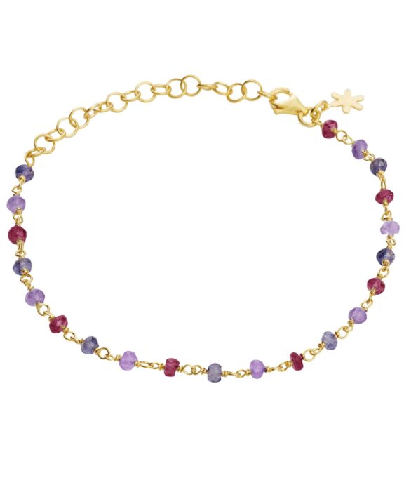 SUSANNE FRIIS BJØRNER ARMBÅND MED AMETYST, IOLITE OG GRANET - 1433-2-593