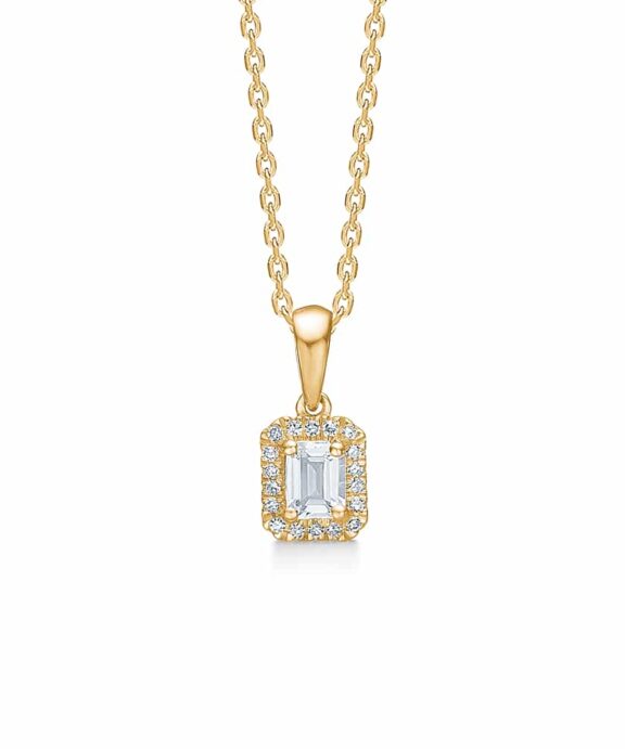 MADS Z ISABELLA 14 KARAT VEDHÆNG MED HVID TOPAS OG BRILLANTER - 1536036