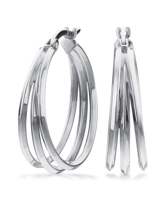 SCROUPLES ØRERINGE SØLV 3 RÆKKET 24 MMM - 155952