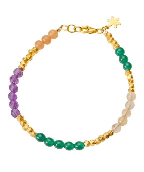 SUSANNE FRIIS BJØRNER ARMBÅND MED STEN I AGAT, MÅNESTEN, KVARTS OG AMETYST - 1906-2-20-598