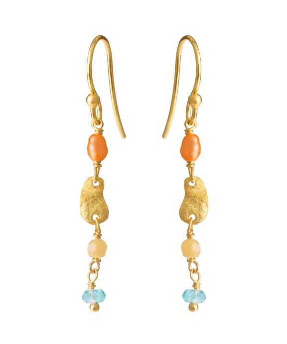 SUSANNE FRIIS BJØRNER ØRERINGE FORGYLDT MED STENMIX - 5679-2-600