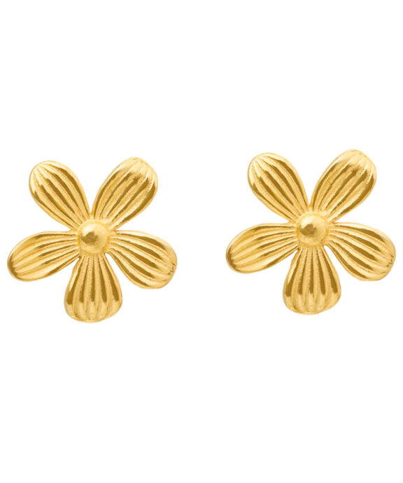 SUSANNE FRIIS BJØRNER ØRESTIK RIFLET BLOMST 20MM -  5696-2-999