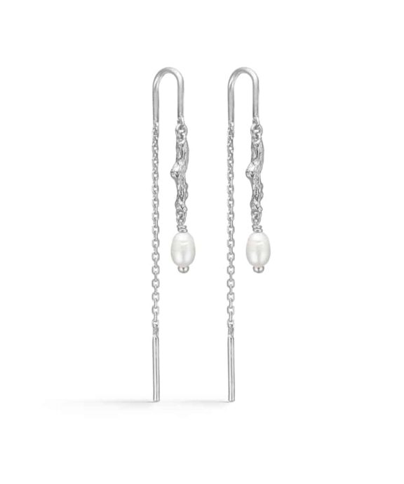 STUDIO Z SØLV TANGLED ØRERINGE MED PERLER - 7103825