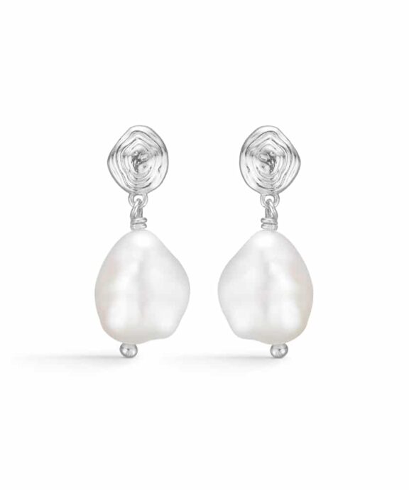 STUDIO Z ØRERINGE SHELL MED FERSKVANDSPERLE SØLV - 7113834