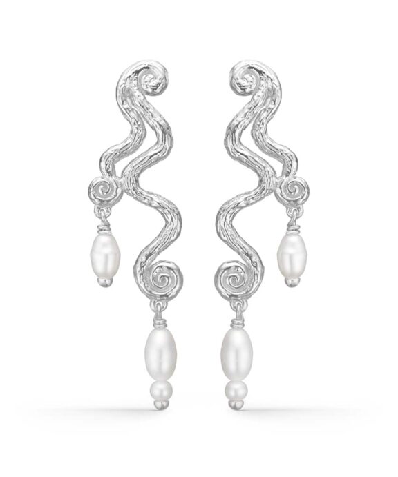 STUDIO Z  SØLV ØRERINGE MED FERSKVANDSPERLER - 7113846
