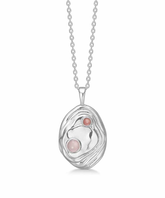 STUDIO Z  SØLV HALSKÆDE MED ROSA ZIRKONIA - 7127838