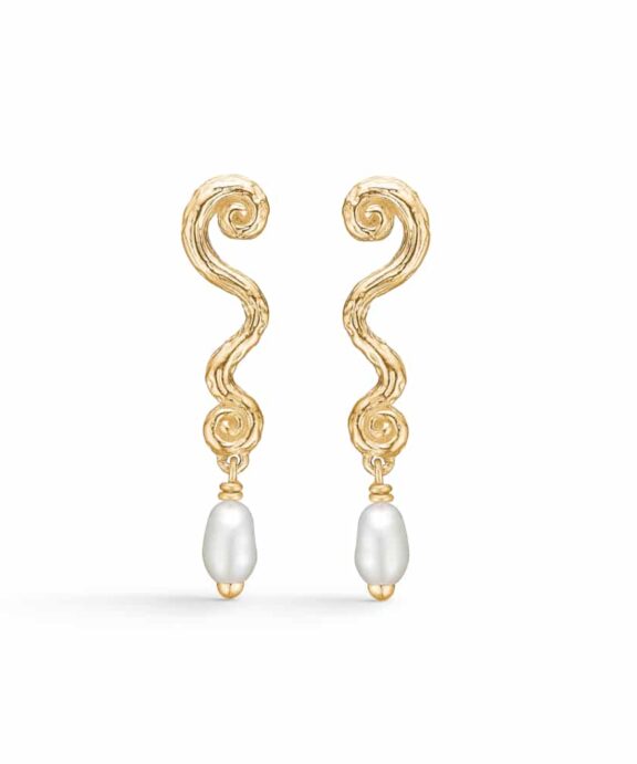 STUDIO Z ØRERINGE WAVE SØLV FORGYLDT - 7213845