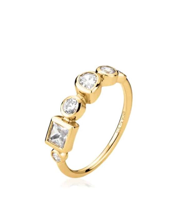 IZABEL CAMILLE AYA RING SØLV FORGYLDT MED ZIRKONIA - A4188GS