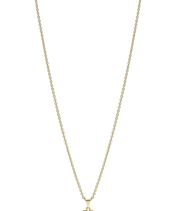 LUND COPENHAGEN HALSKÆDE MARGUERIT MED HJERTE SØLV FORGYLDT - 902249-M