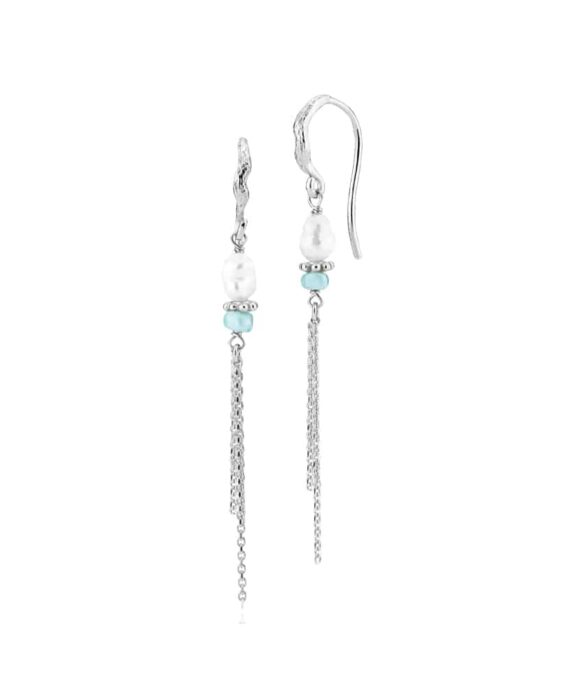 SISTIE ØRERINGE I SØLV MED PERLER BETTY - Z1220SWSBLUE