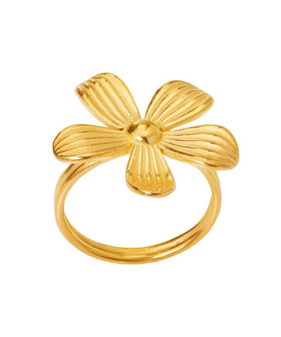 SUSANNE FRIIS BJØRNER RING SØLV FORGYLDT BLOMST - 1000-2