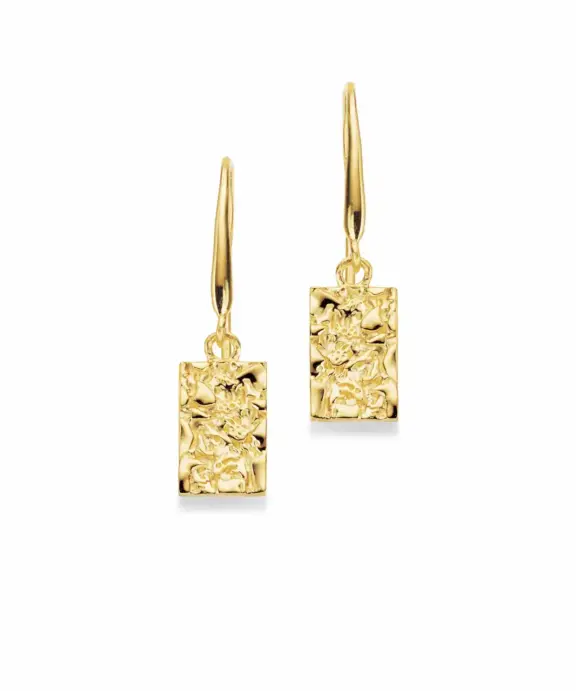 SCROUPLES ØRERINGE 8 KARATS GULD HAMRET PLADE - 123383