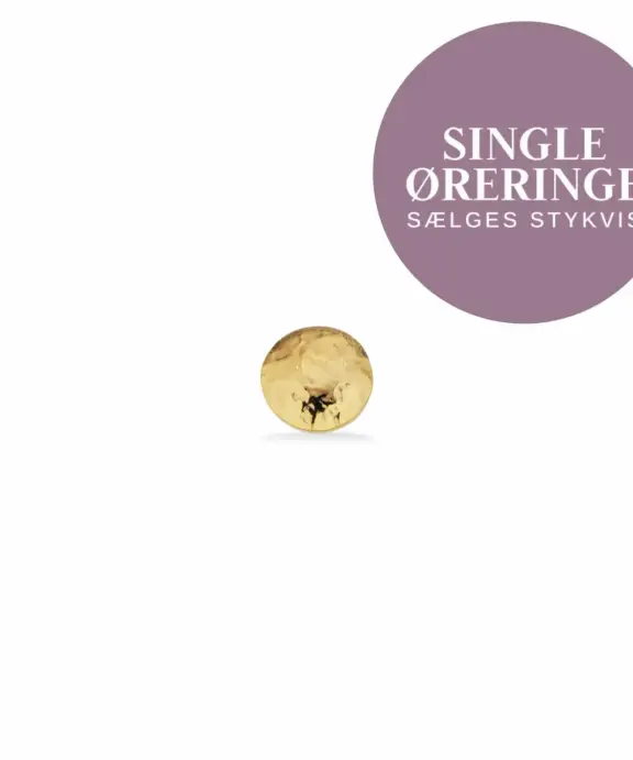SCROUPLES ØRERING SØLV FORGYLDT HAMRET SIGNLE - 160362-1