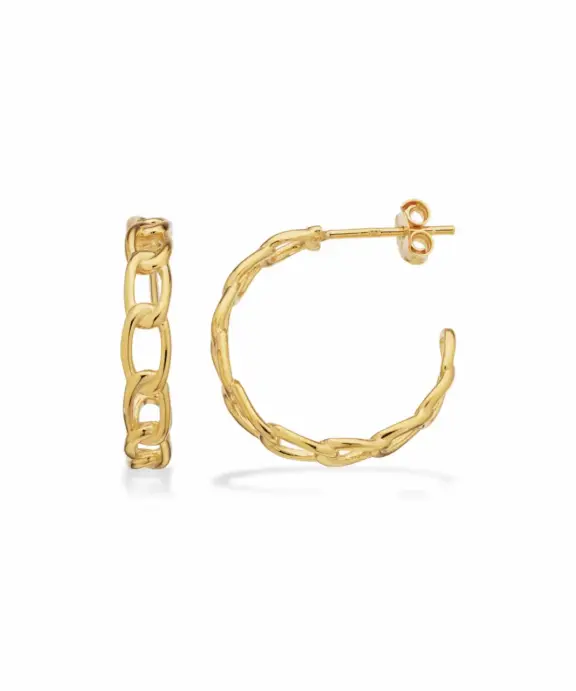 SCROUPLES ØRERINGE SØLV FORGYLDT LINKS - 160532